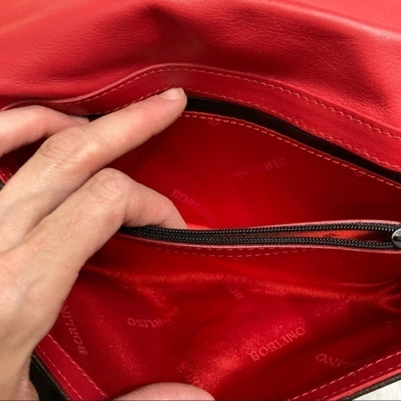 Borlino black Italian leather clutch bag wristlet